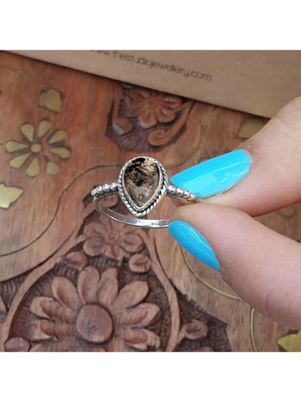 Elegant 9x12MM Pear Gemstone Ring in Sterling Silver - Perfect Gift for Women